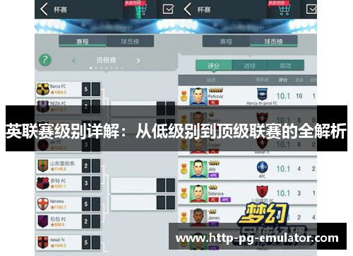 英联赛级别详解：从低级别到顶级联赛的全解析